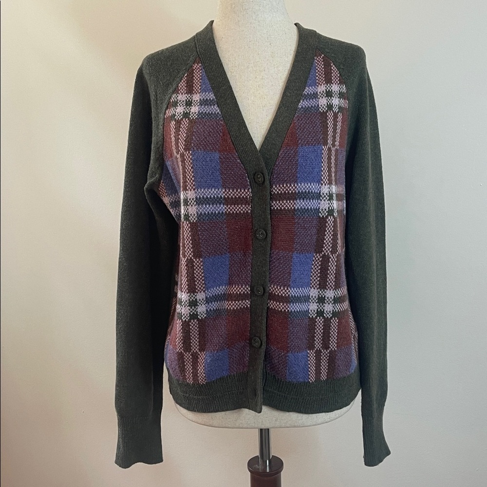 Sundance Clare Plaid Grandpa Cardigan Sweater Size Medium Cabincore